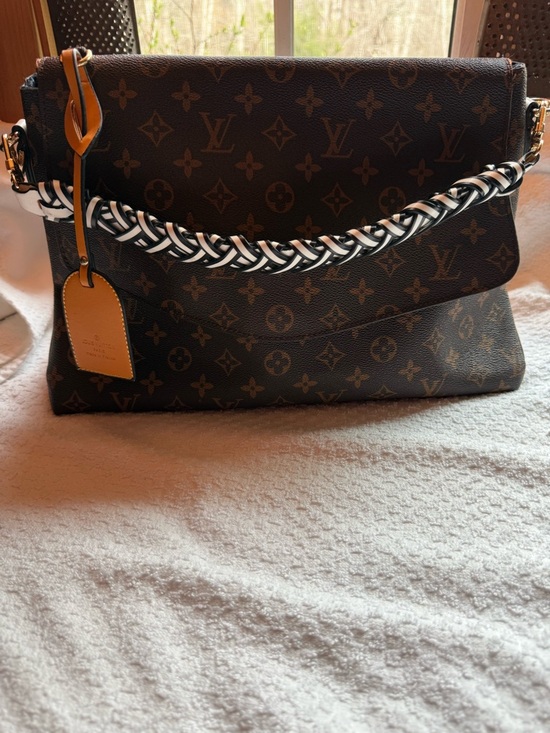 Louis Vuitton Handbags - Louis Vuitton Monogram Shoulder Bag with Black and White Braided Handle